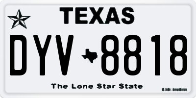 TX license plate DYV8818