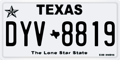 TX license plate DYV8819