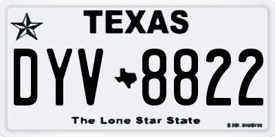 TX license plate DYV8822