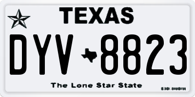 TX license plate DYV8823