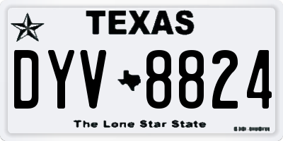 TX license plate DYV8824
