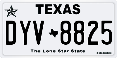 TX license plate DYV8825
