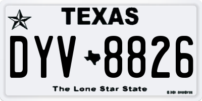 TX license plate DYV8826