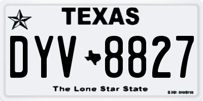 TX license plate DYV8827