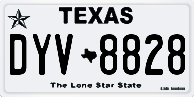 TX license plate DYV8828