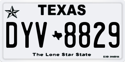 TX license plate DYV8829