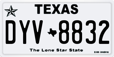 TX license plate DYV8832