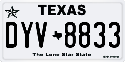 TX license plate DYV8833