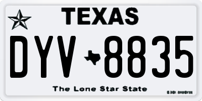 TX license plate DYV8835