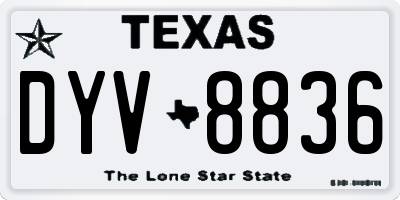 TX license plate DYV8836