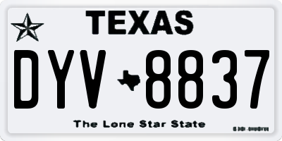 TX license plate DYV8837