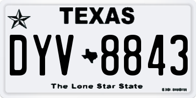 TX license plate DYV8843