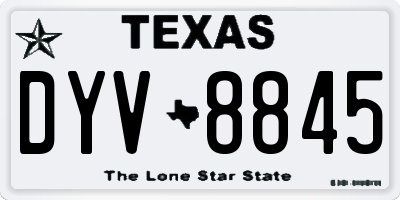 TX license plate DYV8845