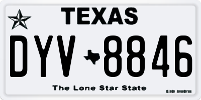 TX license plate DYV8846