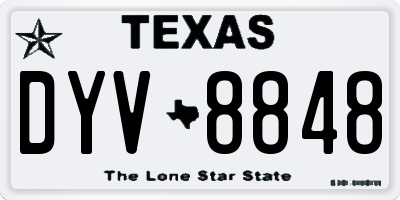TX license plate DYV8848