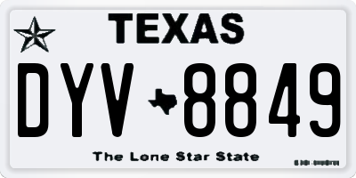 TX license plate DYV8849