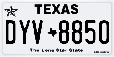 TX license plate DYV8850