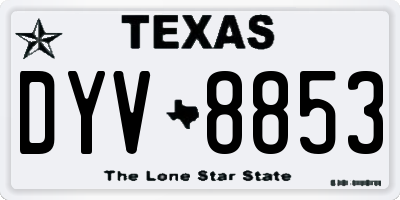 TX license plate DYV8853