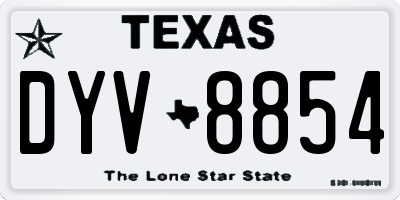 TX license plate DYV8854
