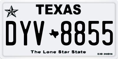 TX license plate DYV8855