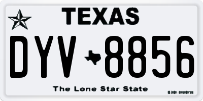 TX license plate DYV8856
