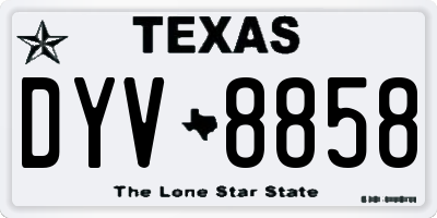 TX license plate DYV8858