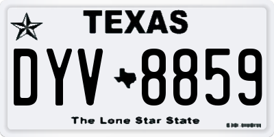 TX license plate DYV8859