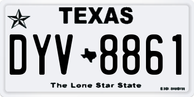 TX license plate DYV8861