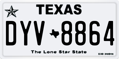TX license plate DYV8864