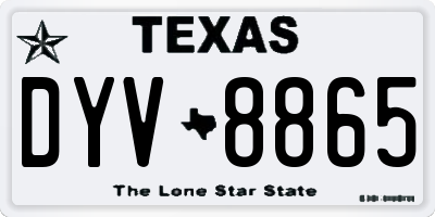 TX license plate DYV8865