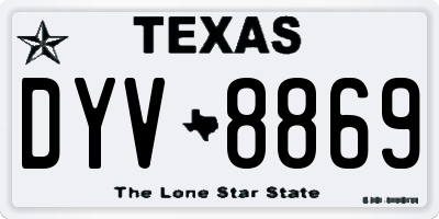 TX license plate DYV8869