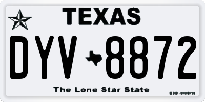 TX license plate DYV8872