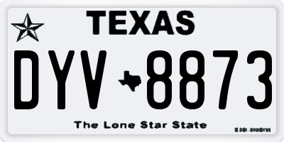 TX license plate DYV8873