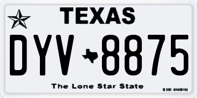 TX license plate DYV8875