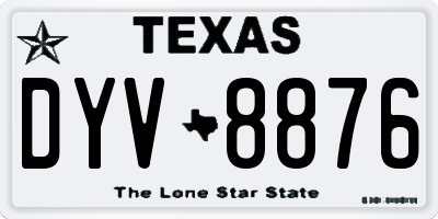 TX license plate DYV8876