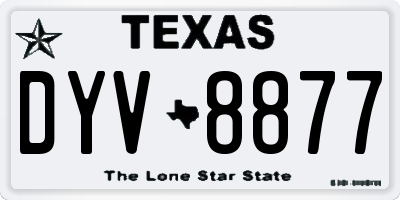 TX license plate DYV8877