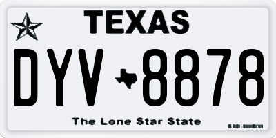 TX license plate DYV8878
