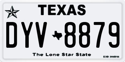 TX license plate DYV8879