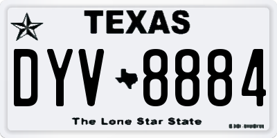 TX license plate DYV8884