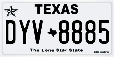 TX license plate DYV8885