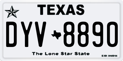 TX license plate DYV8890