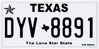 TX license plate DYV8891