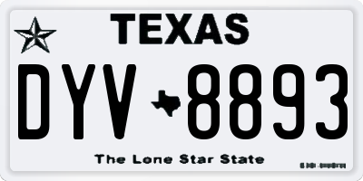 TX license plate DYV8893