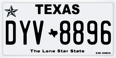 TX license plate DYV8896