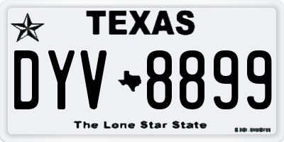 TX license plate DYV8899