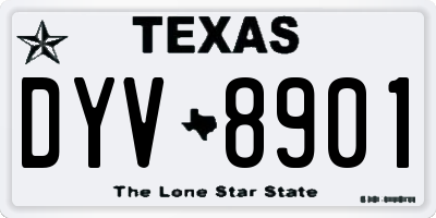 TX license plate DYV8901