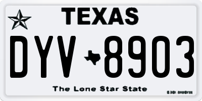 TX license plate DYV8903