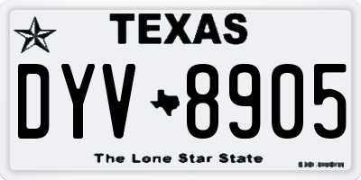 TX license plate DYV8905