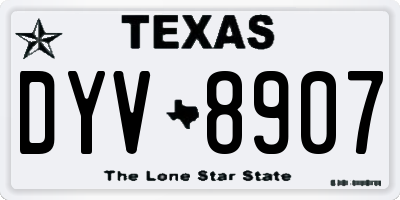 TX license plate DYV8907