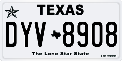 TX license plate DYV8908